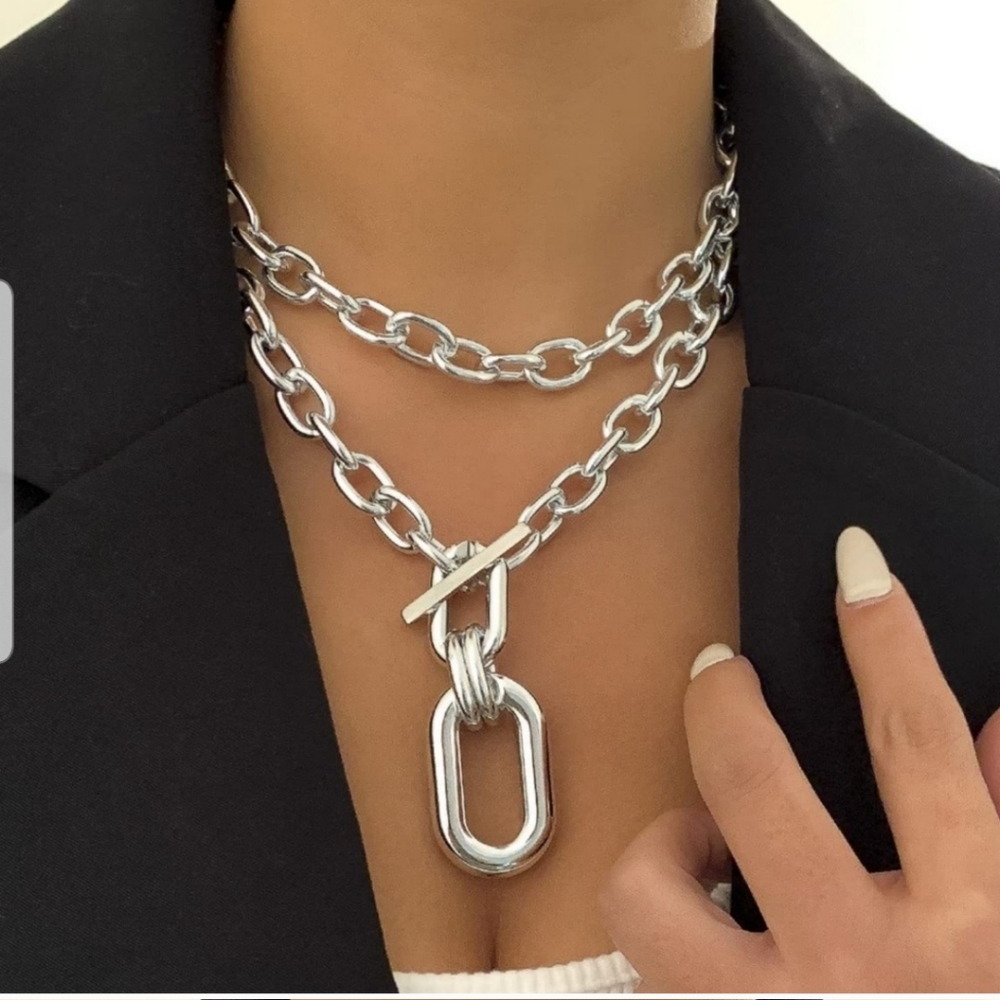 Zara Set Double Interlock Necklace NEW